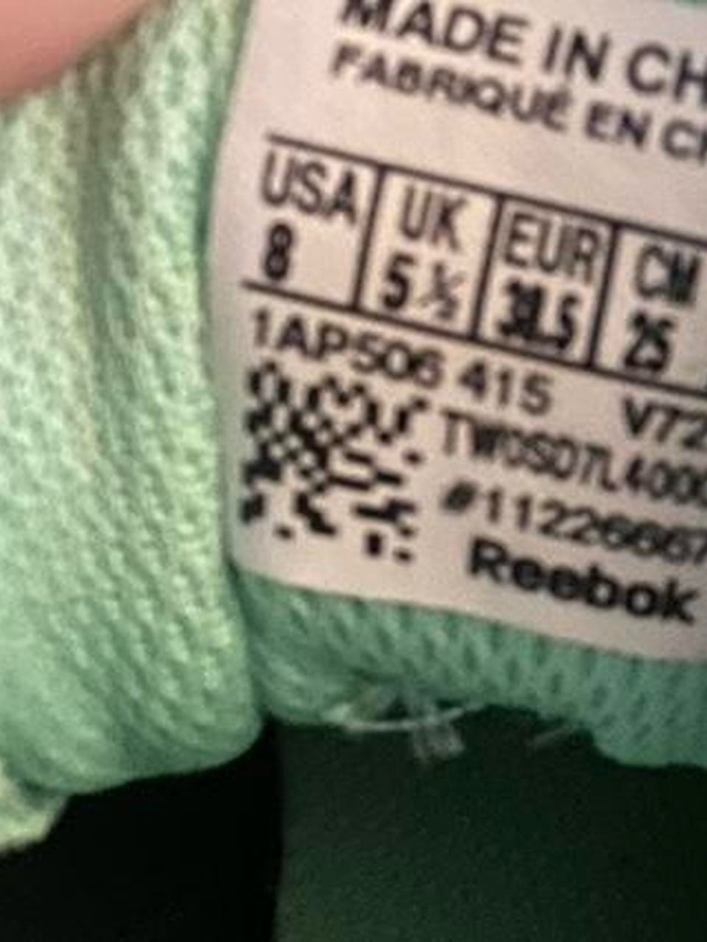 Reebok Women's Black and Mint Sneakers - Picture 6 of 6